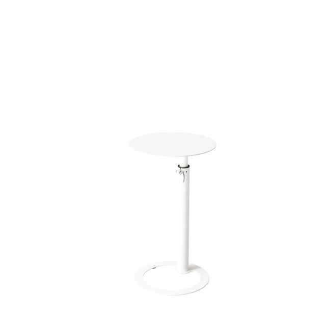 ZERO Height adjustable side table available in White