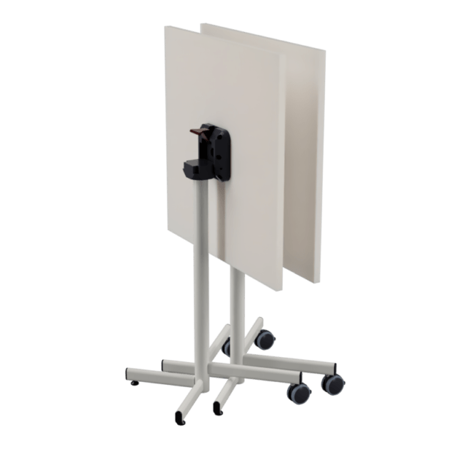 FLIP Folding table with castors stacked side by side