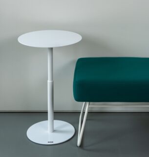 Pico Round metal height adjustable side table