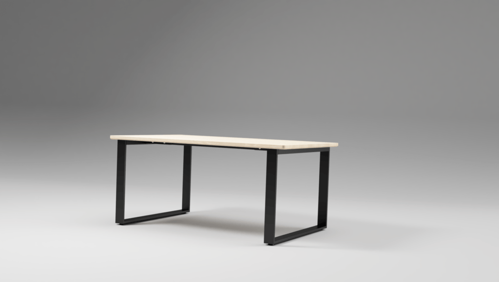 Loop conference table with oak tabletop 1600x1000 mm and black base